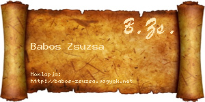 Babos Zsuzsa névjegykártya